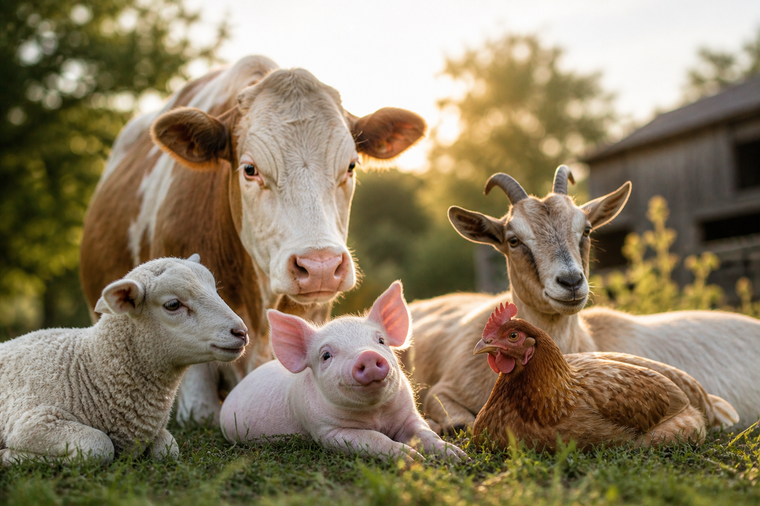 Fotorealistische groep dieren in natuurlijk licht